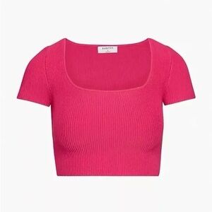 Babaton Women's Pink Ribbed Top